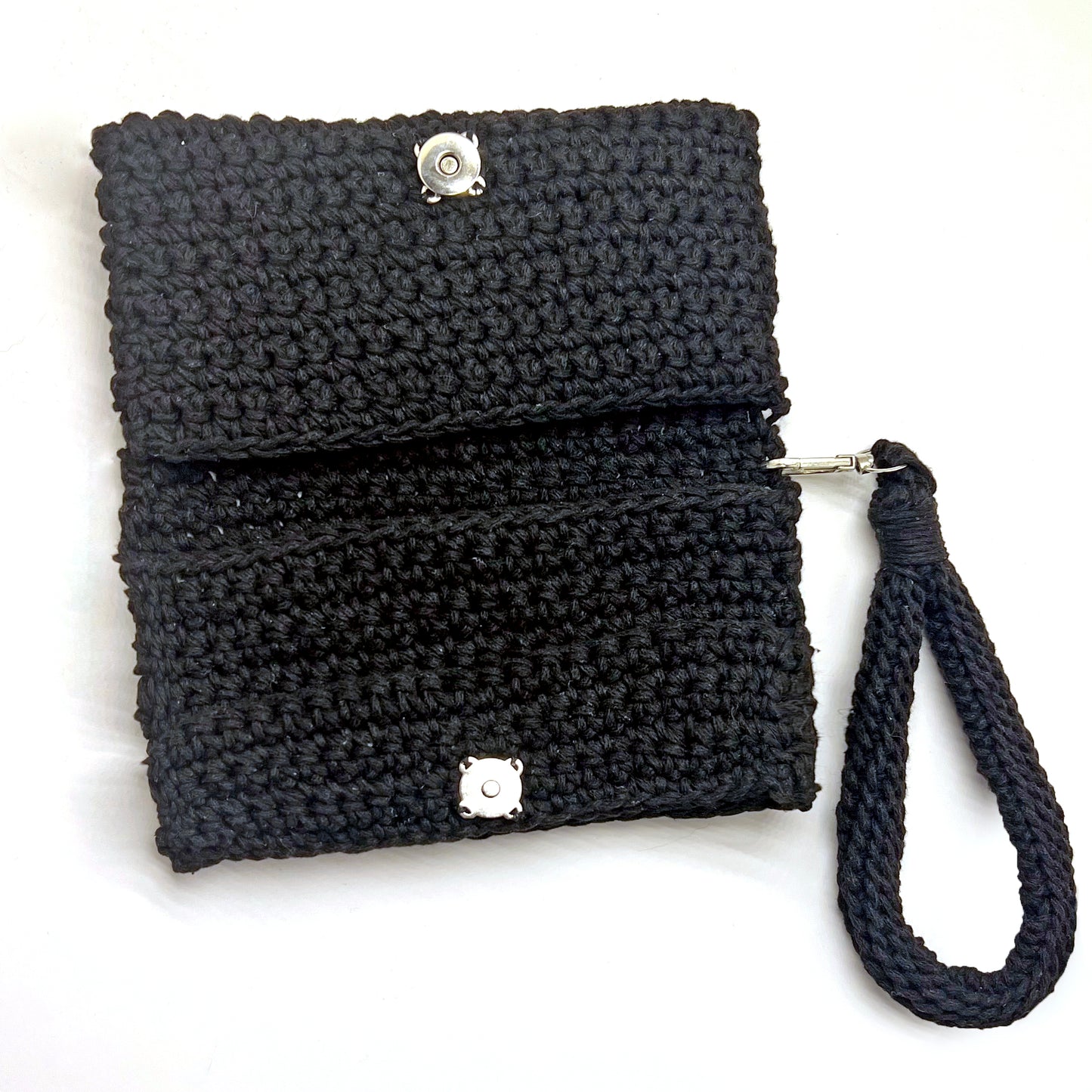 Black Crochet Wallet With Handle
