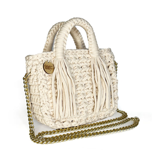 Fringe Beige Bag